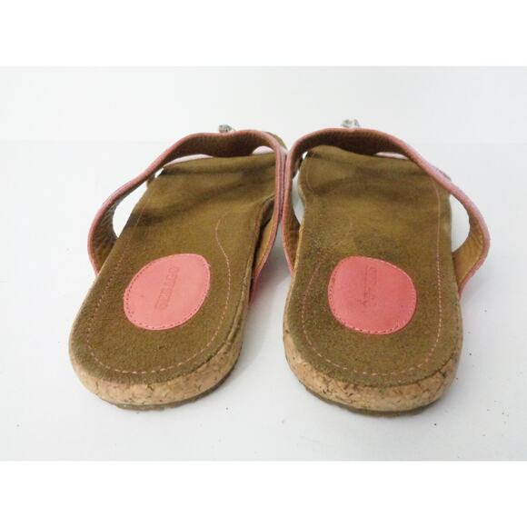 SEBAGO Somersworth US 9M Slide Coral Pink Suede Leather Low Heel Sandal Shoe - Picture 3 of 8